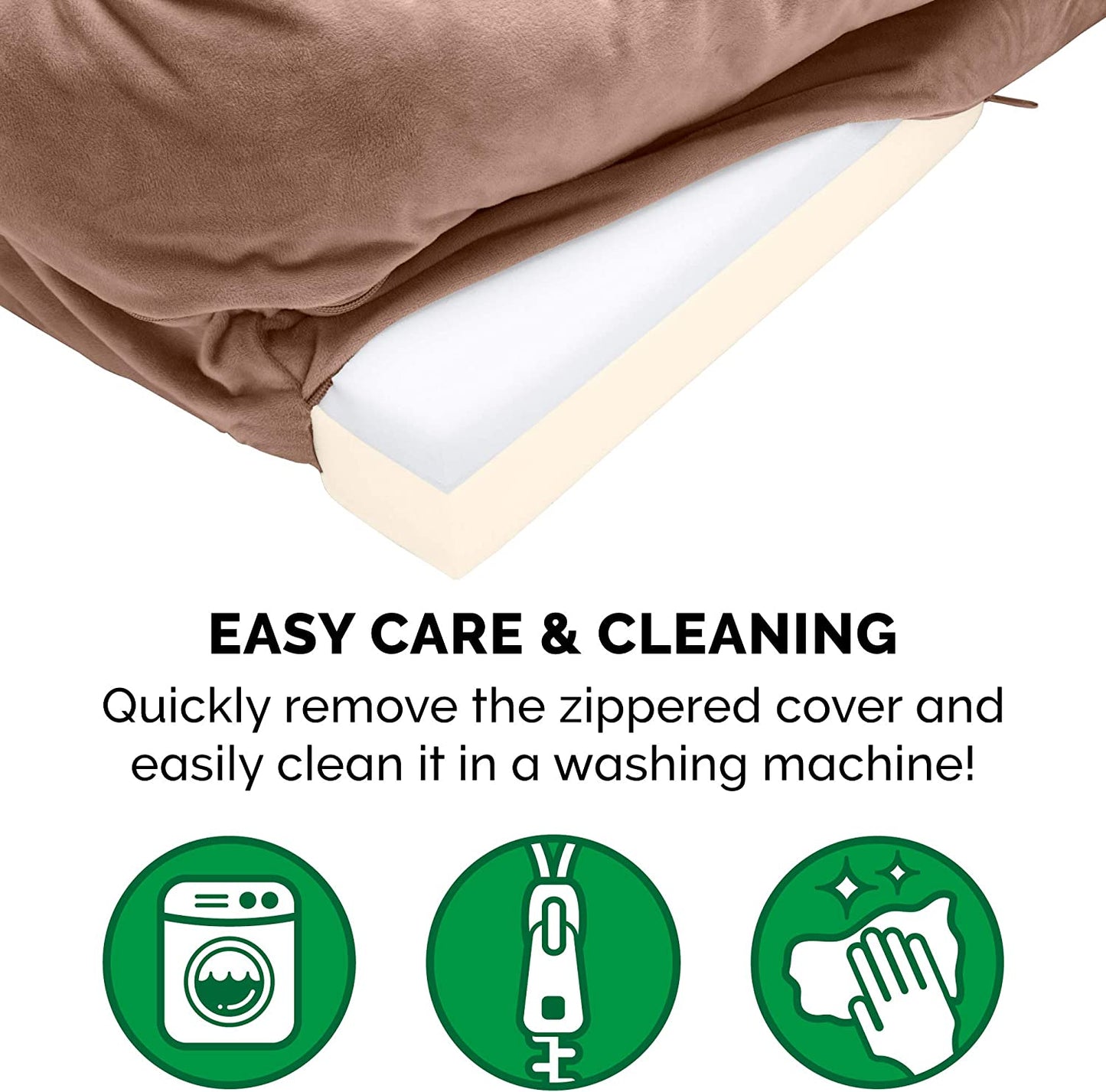 Furhaven Memory Foam Dog Bed for Small Dogs W/ Removable Bolsters & Washable Cover, for Dogs up to 20 Lbs - Plush & Velvet Waves Perfect Comfort Sofa - Brownstone, Small