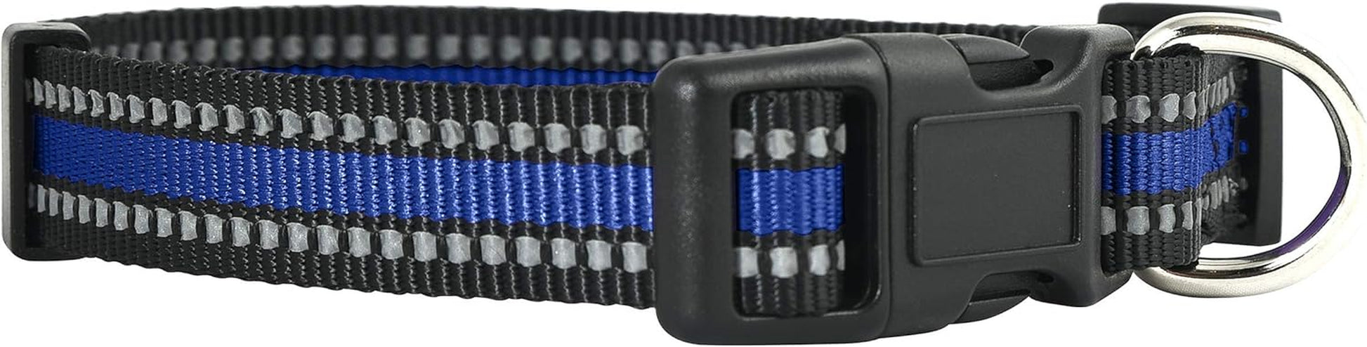 Native Pup Reflective Dog Collar,Bright Glow Colors for Night Safety, Adjustable for Small, Medium, Large Pet and Puppies Accessories, Male, Female, Boy, Girl, Puppy (Medium, Blue)