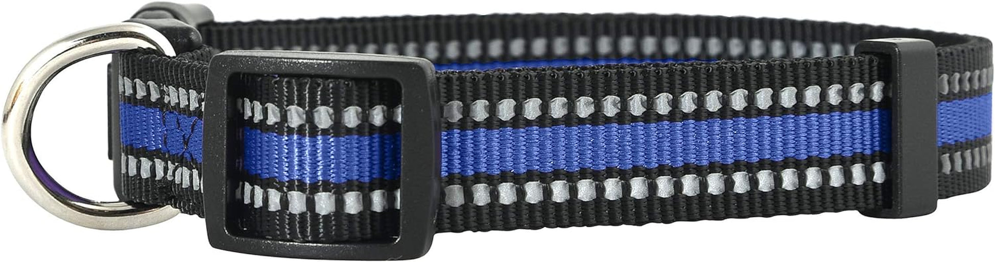 Native Pup Reflective Dog Collar,Bright Glow Colors for Night Safety, Adjustable for Small, Medium, Large Pet and Puppies Accessories, Male, Female, Boy, Girl, Puppy (Medium, Blue)