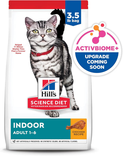Hill'S Science Diet Indoor, Adult 1-6, Easy Litter Box Cleanup, Dry Cat Food, Chicken Recipe, 3.5 Lb Bag