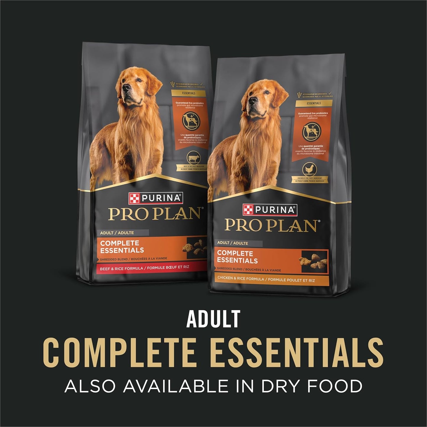 Purina Pro Plan Complete Essentials, Beef and Vegetables Entree in Wet Dog Food Gravy - (Pack of 12) 13 Oz. Cans